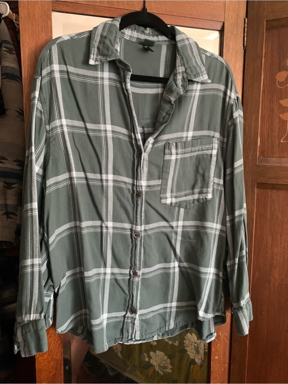 wild fable Teal Green Plaid Button-Up Shirt